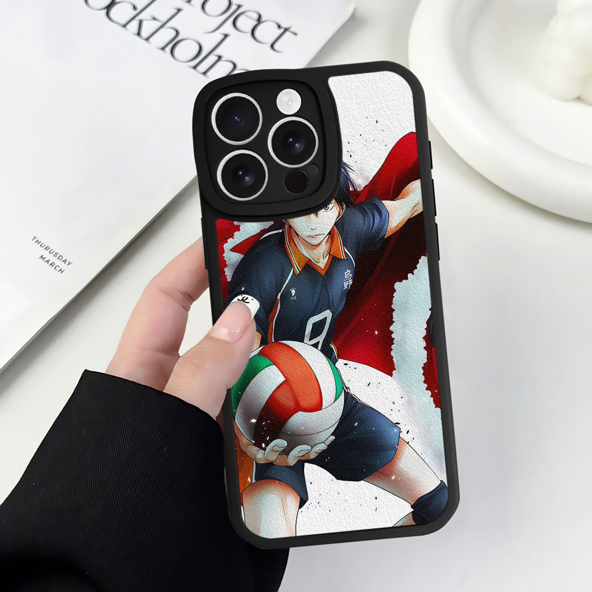 （画像用） ハイキュー!! Haikyu!! 【iPhone 16シリーズ対応】シリコンスマホケース（レザー調） 材質：シリコン